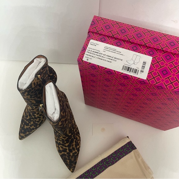 Tory Burch Lila Genuine Leopard Print Calf Hair PointedToe Bootie - Duplicate - Picture 3 of 13